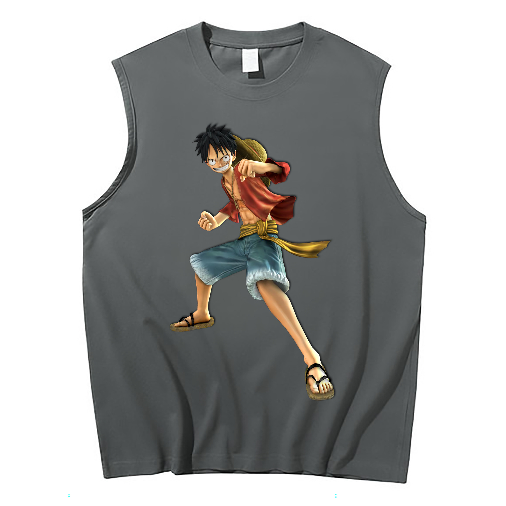 ワンピース モンキー・D・ルフィ ONE PIECE Monkey D. Luffy コットン100％タンクトップ（フロントプリント）